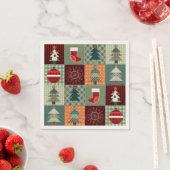 Nostalgischer vintage Ferien-Patchwork-Quilt Serviette (Beispiel)