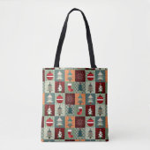 Nostalgischer vintage Ferien-Patchwork-Quilt Tasche (Vorderseite)