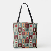 Nostalgischer vintage Ferien-Patchwork-Quilt Tasche (Rückseite)