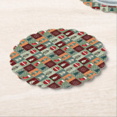 Nostalgischer vintage Ferien-Patchwork-Quilt Untersetzer (angewinkelt)