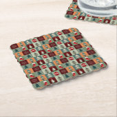 Nostalgischer vintage Ferien-Patchwork-Quilt Untersetzer (angewinkelt)