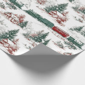Nostalgischer Vintage-Rotgrün Geschenkpapier (Ecke)