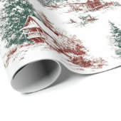 Nostalgischer Vintage-Rotgrün Geschenkpapier (Rolleneckpunkt)