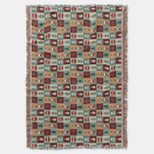 Nostalgischer Vintage-Urlaub-Patchwork-Quilt Decke (Vorderseite Vertikal)
