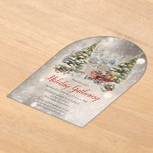 Nostalgischer Vintage-Urlaubsbaum Weihnachtsfeier Acryleinladungen (Ablage )