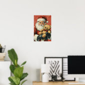 Nostalgischer Vintage-Weihnachtsmann Poster (Heimbüro)