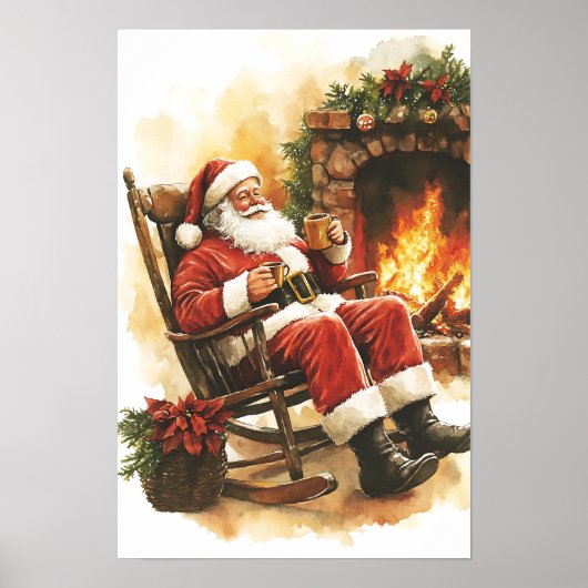 Nostalgischer Vintage-Weihnachtsmann Poster (Vorne)