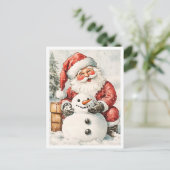 Nostalgischer Vintage-Weihnachtsmann Postkarte (Stehend Vorderseite)