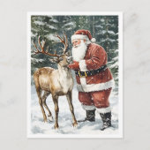 Nostalgischer Vintage-Weihnachtsmann Postkarte (Vorderseite)