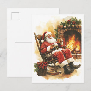 Nostalgischer Vintage-Weihnachtsmann Postkarte
