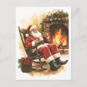 Nostalgischer Vintage-Weihnachtsmann Postkarte (Vorderseite)