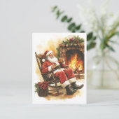 Nostalgischer Vintage-Weihnachtsmann Postkarte (Stehend Vorderseite)
