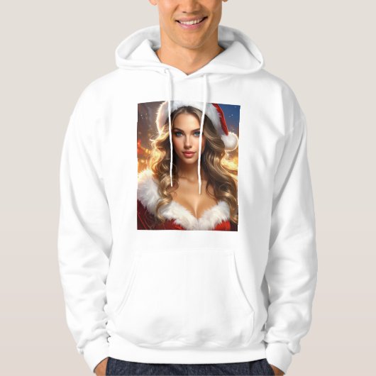 Nostalgischer Weihnachts-Santa-Mädchen Hoodie (Vorderseite)