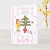 Nostalgischer Weihnachtsbaum Vintag Karte (Gelbe Blume)