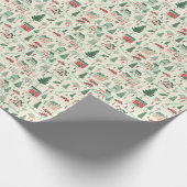 Nostalgischer Weihnachtsdorf-Magie Geschenkpapier (Ecke)
