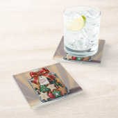 Nostalgischer Weihnachtskeks Jar Glass Untersetzer (Schrägansicht)