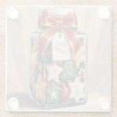 Nostalgischer Weihnachtskeks Jar Glass Untersetzer (Rückseite)