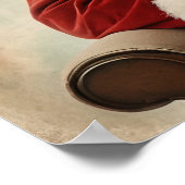 Nostalgischer Weihnachtsmann am Weihnachtsbaum Poster (Ecke)