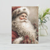 Nostalgischer Weihnachtsmann Frohe Feiertage Flat Karte (Stehend Vorderseite)