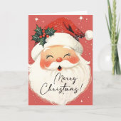 Nostalgischer Weihnachtsmann Vintag Frohe Weihnach Feiertagskarte (Vorderseite)