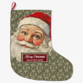 Nostalgischer Weihnachtsmann Weihnachts-Strumpf Cu Großer Weihnachtsstrumpf (Vorderseite)