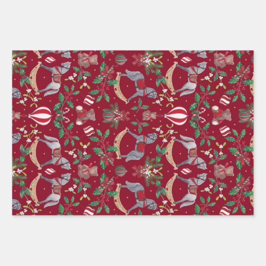 Nostalgischer Weihnachtsrocksänger Geschenkpapier Set (Vorderseite 3)