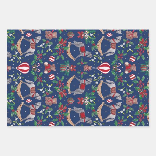 Nostalgischer Weihnachtsrocksänger Geschenkpapier Set (Vorderseite 2)