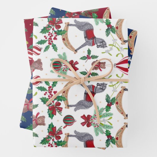 Nostalgischer Weihnachtsrocksänger Geschenkpapier Set (Beispiel)