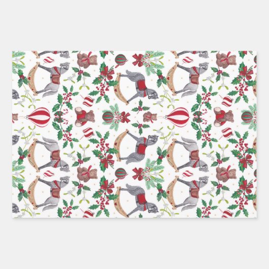 Nostalgischer Weihnachtsrocksänger Geschenkpapier Set (Vorderseite)