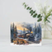 Nostalgischer Weihnachtszug Postkarte (Stehend Vorderseite)