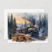 Nostalgischer Weihnachtszug Postkarte (Vorne/Hinten)