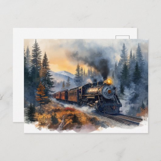 Nostalgischer Weihnachtszug Postkarte (Vorne/Hinten)