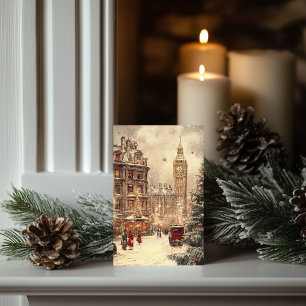 Nostalgischer Winter in London Klassiker Karte