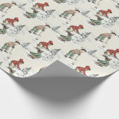 Nostalgischer Winterhockey Geschenkpapier (Ecke)