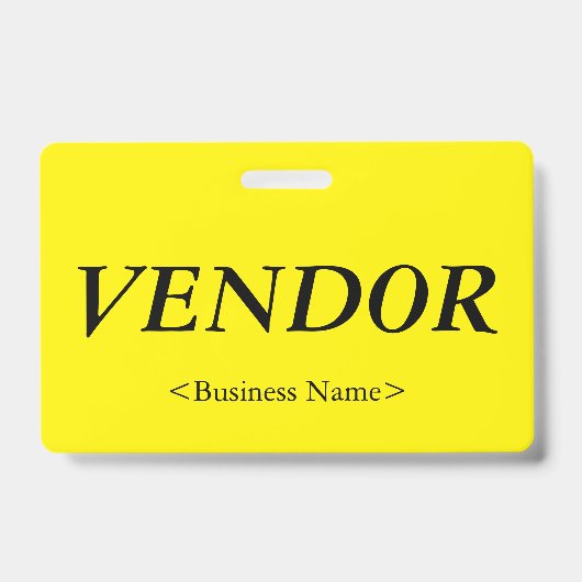 Nostalgisches Abzeichen "VENDOR" Ausweis (Vorderseite)