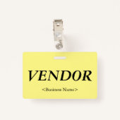 Nostalgisches Abzeichen "VENDOR" Ausweis (Rückseite mit Klammer)