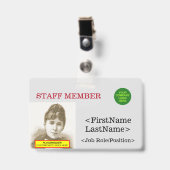 Nostalgisches Abzeichen zur Identifizierung von Be Ausweis (Vorderseite mit Clip)