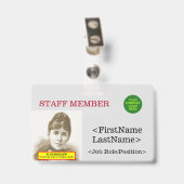 Nostalgisches Abzeichen zur Identifizierung von Be Ausweis (Rückseite mit Clip)