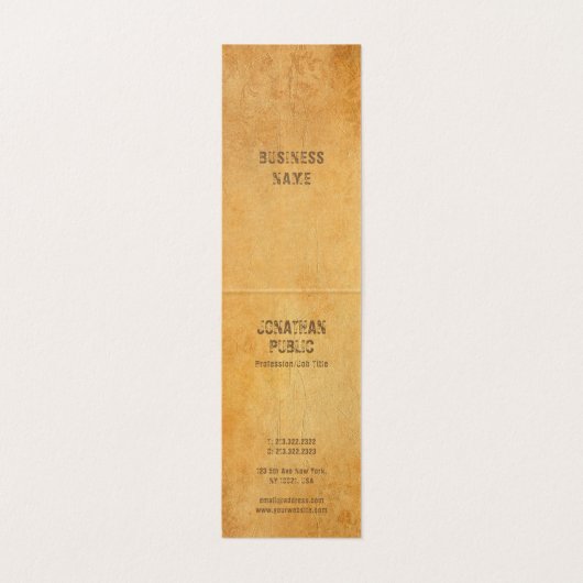 Nostalgisches altes Papier mit gestörtem Text eleg Visitenkarten (Innenseite Aufgefaltet)