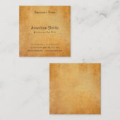 Nostalgisches altes Papier sieht Beruflich elegant Quadratische Visitenkarte (Vorne/Hinten)