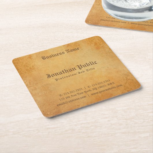 Nostalgisches altes Papier sieht Beruflich elegant Rechteckiger Pappuntersetzer (angewinkelt)