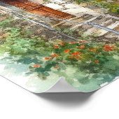 Nostalgisches Altes Stone Gebäude im europäischen Poster (Ecke)