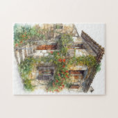 Nostalgisches Altes Stone Gebäude im europäischen  Puzzle (Horizontal)