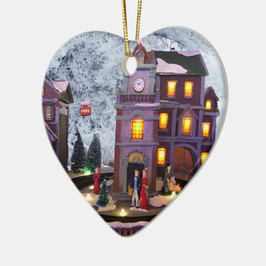 Nostalgisches altmodisches Dorf Keramik Ornament (Links)