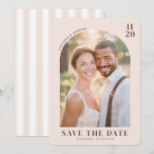 Nostalgisches Beige Vintage-Foto Save The Date (Vorne/Hinten)