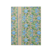 Nostalgisches blaues Notizbuch oder Journal mit Pr Notizblock (Rotiert)