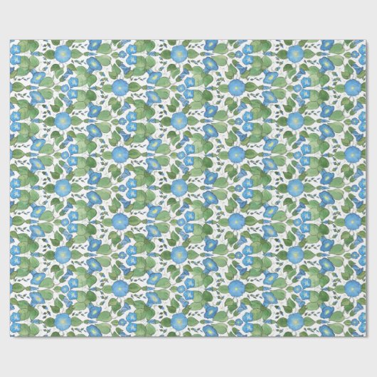 Nostalgisches blaues Winden-Packpapier Geschenkpapier (Flach)