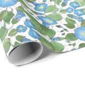 Nostalgisches blaues Winden-Packpapier Geschenkpapier (Rolleneckpunkt)