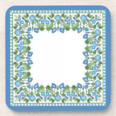 Nostalgisches Blue Morning Glory Set der Untersetz Untersetzer (Vorderseite)