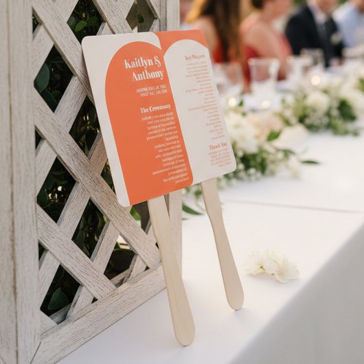 Nostalgisches Charm Retro-Hochzeitsprogramm Fächer